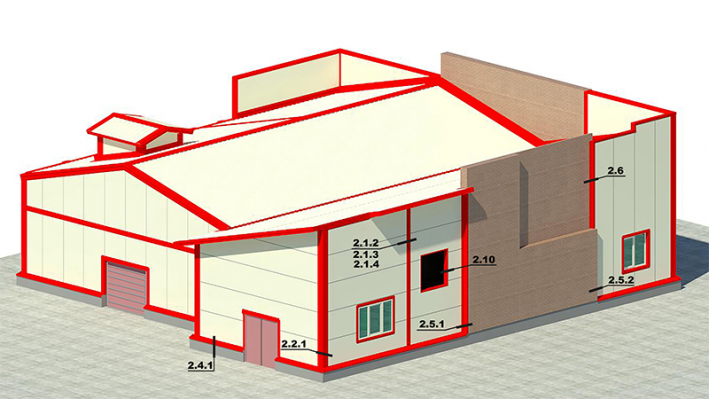 Примыкание стеновой панели к кирпичной стене